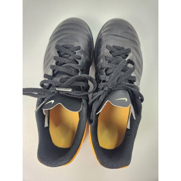 Nike Tiempo X Black & Yellow Astro Turf Football Shoes Size 5Y - Picture 7 of 9
